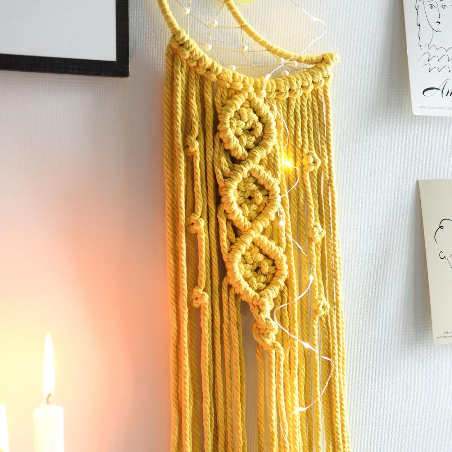 Moon Handmade Dream Catcher, Boho Hippie Decor, Wall Hanging Decor, Bedroom Decor, Room Decor, Gifts for Girls, Women,Teenagers, Mother, Friends