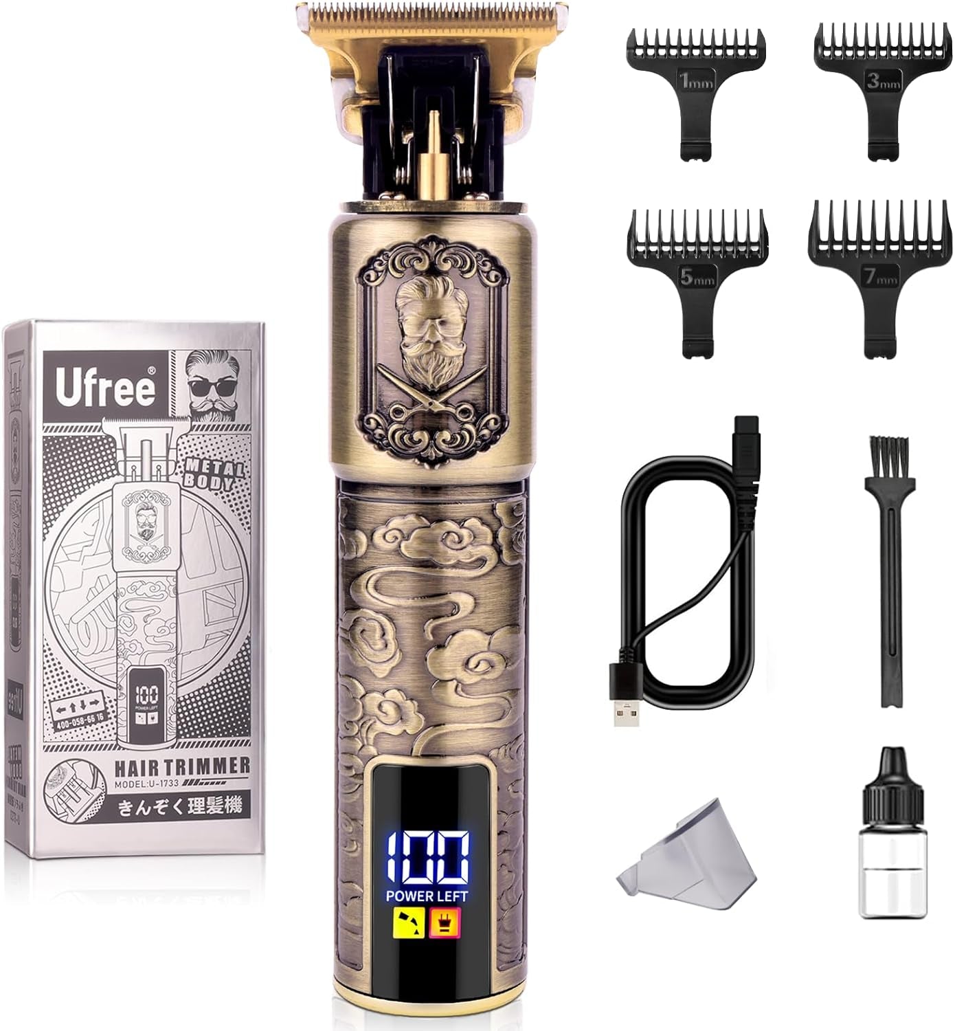 Beard Hair Trimmer for Men Professional, Grooming Cutting Kit, Mustache T Blade Liners Trimmer Electric Shavers, Cordless Zero Gapped Edgers Clippers Barber Supplies, Gifts for Men