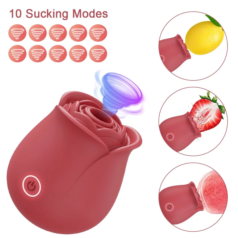 Rose Sex Toys for Women with 10 Intense Suction, Rechargeable G Spot N Loves Fantasy Rose Sex Toys for Women with 10 Intense Suction, Rechargeable G Spot N Loves Fantasy