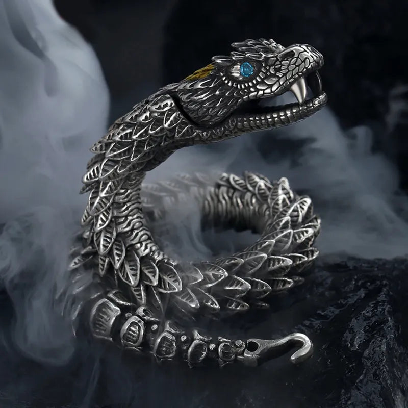 Handmade Retro Bracelet Men'S High-End Sense Personality Medusa Rattlesnake Hip-Hop Domineering Series Jewelry