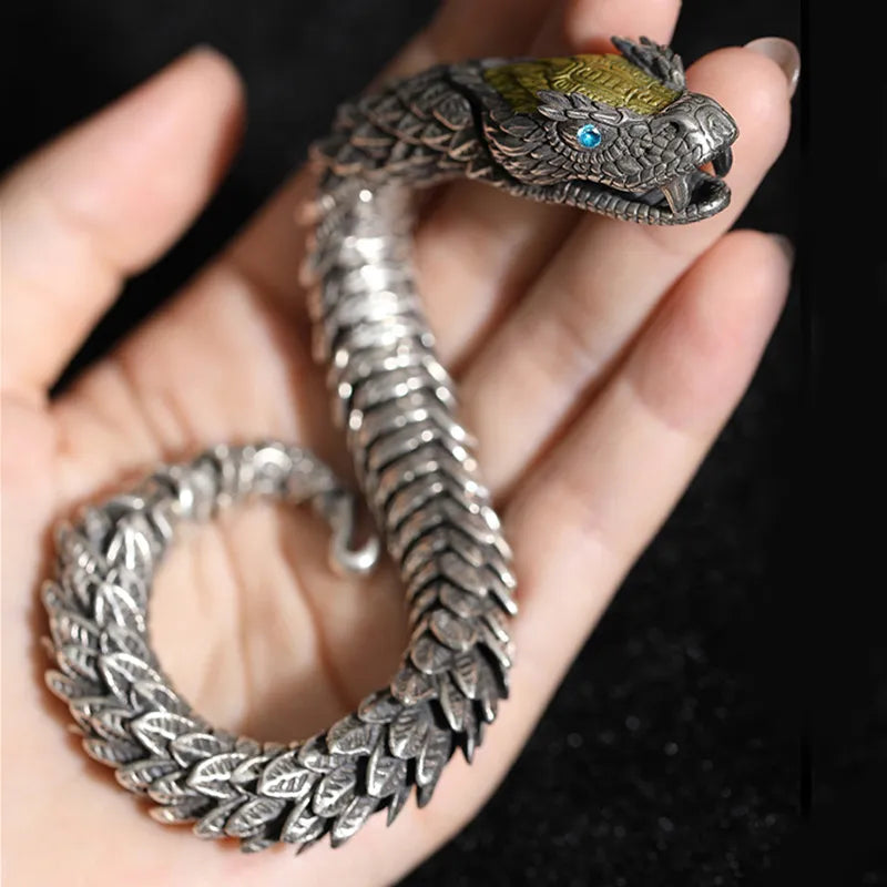 Handmade Retro Bracelet Men'S High-End Sense Personality Medusa Rattlesnake Hip-Hop Domineering Series Jewelry